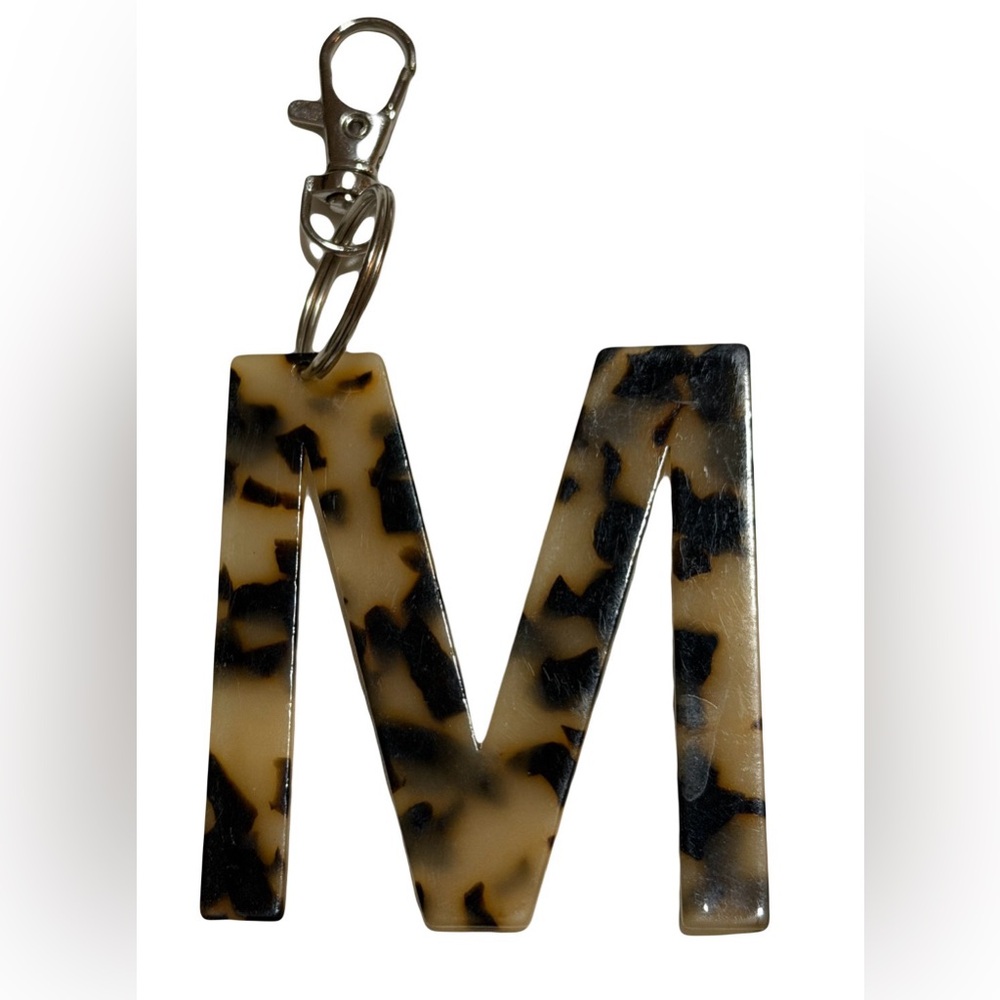 Tortoise Shell Initial Keychain M & D B8